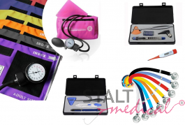 Combi deal; bloeddrumeter, dubbelslangs stethoscoop, penlight, thermometer, reflexhamer ST-A108